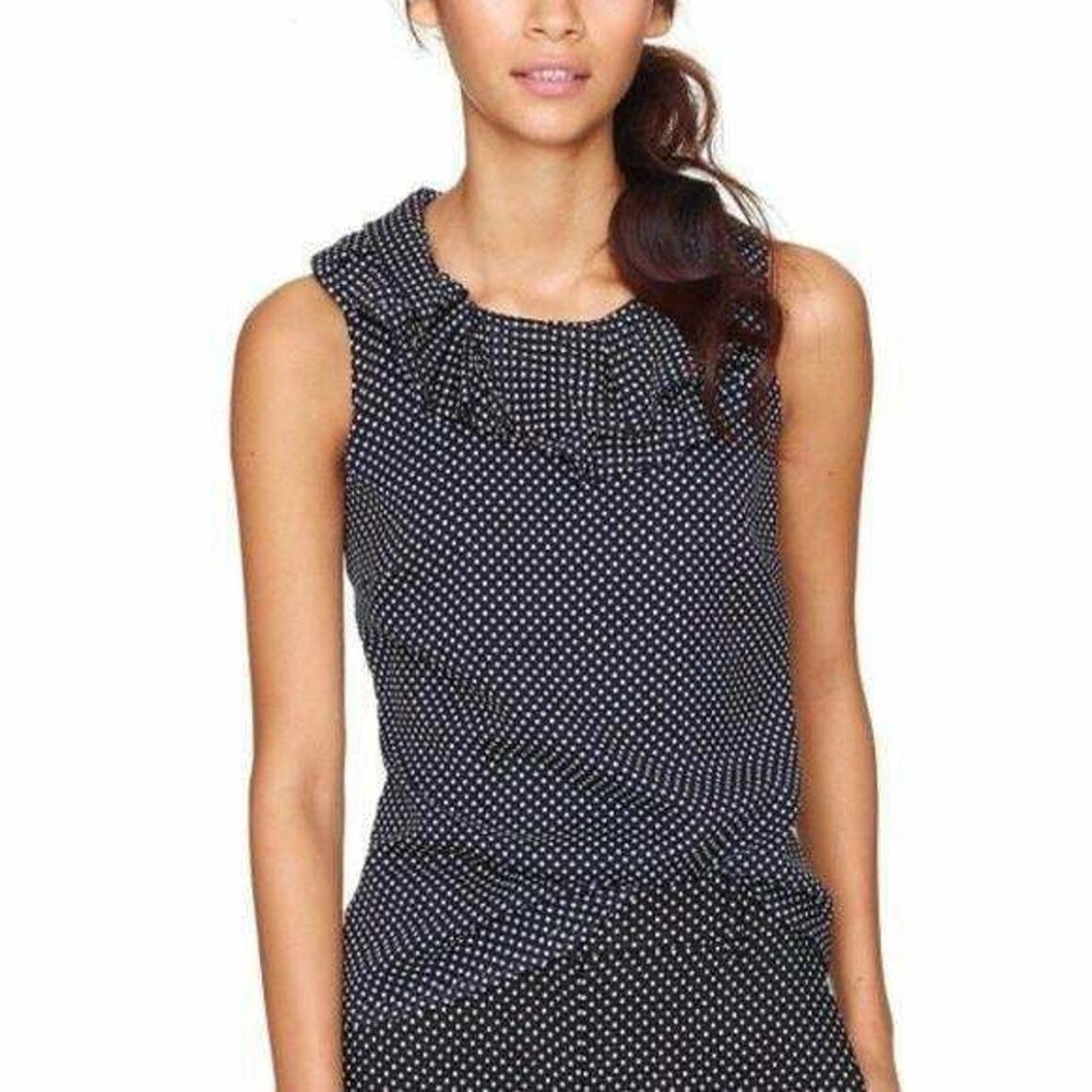 J.Crew Silk Blouse Size 6 S Polka Dot Ruffle TOp
